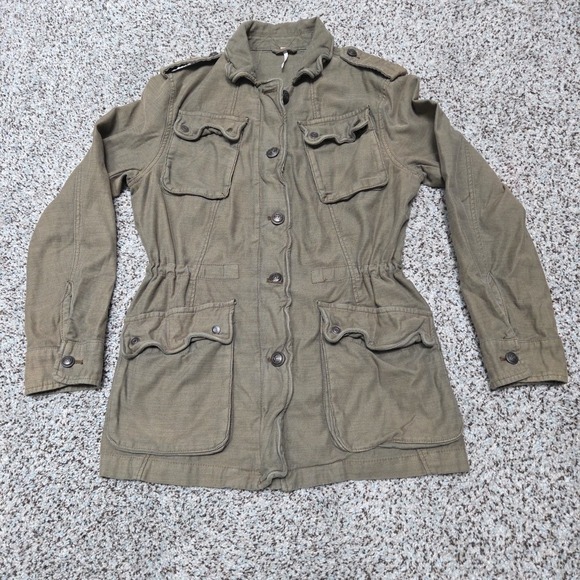 Free People Jackets & Blazers - Free People Woman's Size Small Petite Military Style Utility Jacket Green‎